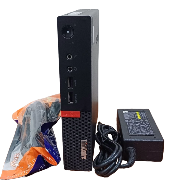 Rubbished Lenovo m910q 7th gen mini pc with adapter and power cable
